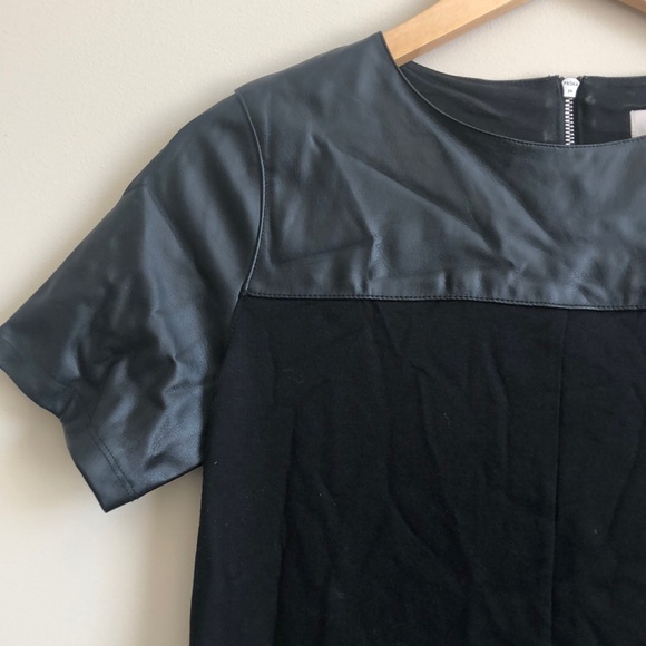 Loft black dress with faux leather detail - Picture 3 of 5